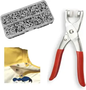 Druckknöpfe,100 Sätze Metalldruckknöpfe mit Verschluss Zange Presse Werkzeugsatz,Druckknöpfe Ohne Nähen,Für DIY Basteln,Kinderbekleidung,Kleidung Taschen. (Silber-9,5 MM)
