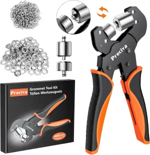 Ösenzange Set, Preciva Ösenzange Austauschbar Zangekopf Ösenpresse mit 400 Ösen 