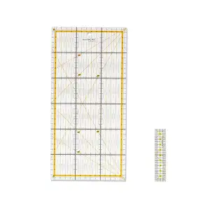 KEARING Patchwork Lineal Set 30×15 cm + Mini Quiltenlineal 10×2 cm – Transparentes Acryl Nählineal mit Raster und zweifarbiger Skala – Rutschfest für Quilten, Nähen & Stoff zuschneiden