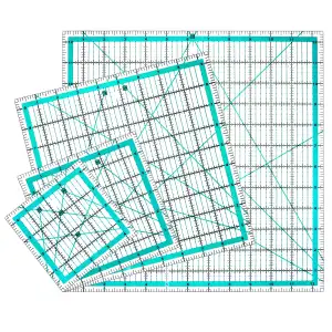 QWORK® Patchwork Lineal, 12.5"/ 9.5"/ 6"/ 4.5", Acryl-Nählineal für DIY-Quilten und präzises Schneiden, 4 Stück