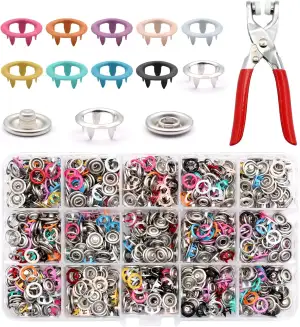 Scettar 250 Sets Druckknopf Set Mit Zange, Metall Druckknöpfe Ohne Nähen, Druckk
