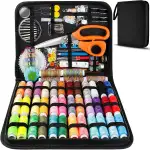 MARQUEEN Professionelles großes Nähset, 200 hochwertige Nähzubehör, inklusive Schneiderschere, 41 XL-Garn Spulen und 30 Nadeln, geeignet für Reisende, Erwachsene