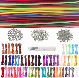 WanderGo 60 Farben Lederband Ketten, 60 Stück je 1m, DIY Schmuckbänder Lederbänd