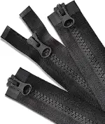 WAVEBEEXS 5mm Kunststoff Reißverschluss Teilbar, 3 Stück Reissverschluss 73 cm für Jacke, Nr.5 Ja...