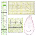 4 Stück Patchwork Lineal Nähen Schneiderlineal Nählineal, 15x15cm/15x30cm/5x30cm/Kurvenlineal, Schneider Lineal Quilt Lineal Nähen Zubehör zum Quilten/Stoffhandwerk/Basteln