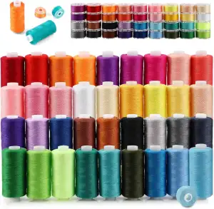 Nähgarn Set für Nähmaschine & Overlock – 36 Farben à 400 Yard mit 36 Spulen – Ho