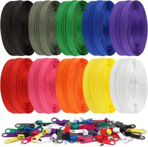 DOITEM 2,8 mm Reißverschlüsse 28 m Nylon-Endlos-Reißverschluss-Set mit Schieber 