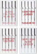 20 Nähmaschinennadeln: Jeans, Jersey, Stretch und Leder; je 5 Stück/Sorte in Verschiedenen Größen...