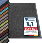 etm® Schmutzfangmatte - Note 1,6: Sieger Preis-Leistung - Fußmatte in vielen Größen - Türmatte Fußabstreifer für Haustür innen und außen (Anthrazit-Schwarz, 120x180 cm)