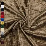 VmG-Store Pannesamt Stoff Meterware | glänzender Stretch Samt 0,5m x 145cm breit für Vorhänge Gardinen Bühne Kostüm Kleid Bekleidung Dekostoff Stoffe zum Nähen und Dekorieren (030 Hellbraun)