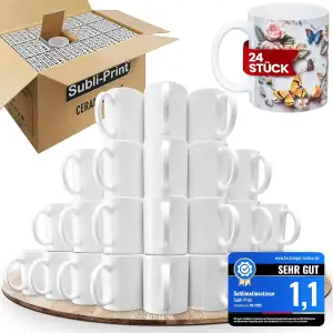 Sublimationstassen Classic - 24x Sublimationstassen AAA Classic – hochwertige Su