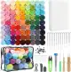 Pgtc 100 Farben Filzwolle Set,300g Märchenwolle für Trockenfilzen & Nassfilzen,Filznadeln,Werkzeu...