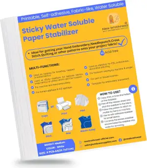 New brothread 6PCS A4 (29.7x21cm) Selbstklebende Wasserlösliche Stickvlies Bedru