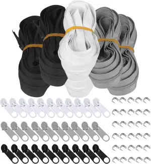 Reisverschluss - 2m endlosreißverschluss mit zipper Endstück - 6 Stück Teilbar E