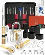 FAHEFANA 38+4-teiliges Lockpicking Set, [2026 Upgrade Version] Dietrich, mit 4 Transparente und 4 Schwarze Verschlusshülsen, Bieten Sie Entsperrungshandbuch für Professionelle Schlosser