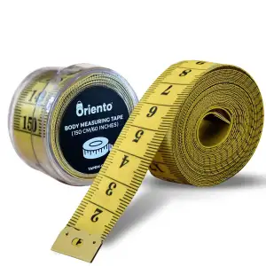 Oriento Maßband für Körper 150 cm/60 Zoll – Doppelseitiges Flexibles Körper Maßb