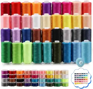 72 Stück Nähgarn Set, 36 Farben Nähgarn für Nähmaschine, 400 Yard pro Spule Poly