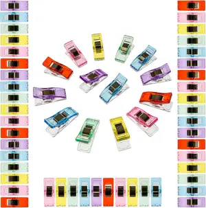 Stoffklammern Set, 60 Stück, 6 Farben Mix, Alternative zu Stecknadeln, DIY Zubeh