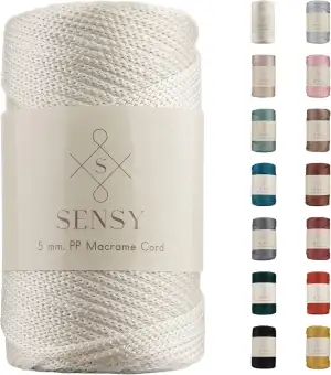 Sensy Premium 5 mm 104 Yards Polyesterseil 100% Polypropylen-Kordel Makramee-Sei