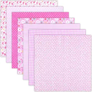 7 Stück Quadrate Patchwork, Baumwollstoff, Vorgeschnittene Stoffpakete-Patchwork, Bedruckte Versc...