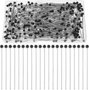 300 Stück Stecknadeln, Pinnadeln Schwarz, Schwarze Stecknadeln Mit Perlmuttartig