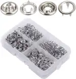50 Stück Φ10mm Jersey Druckknöpfe Metall, Nähfrei Buttons Hohle Feste Knöpfe Werkzeug Prong Schnalle Kam Snaps für DIY Basteln Baby Kinder Jersey Stoff, Kleidung Taschen (Silber)