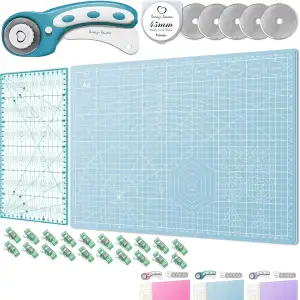 Honey's Heaven 45 mm Rollschneider Stoffschneider Set inkl. Schneideunterlage, E