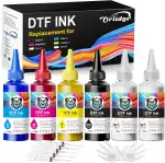 DTF Tinte Premium 600ML für DTF Film Transfer Ink kompatibel mit Epson 8500 L1800 L800 ET-8550 ET-8500 DX7 DX5 ET-2850 XP-15000 XP600 R1390 R2400 1400 1430 I3200 (100ml x 6 /CMYK+2WH)