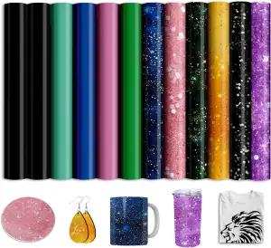 Black Glitzer Infusible Ink Folie for Sublimation Becher Blanks T-Shirts Mugs Cu