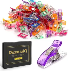 60 Stück Nähclips Stoffklammern für Nähen und Quilten Bunte Nähklammern mit Aufbewahrungsbox für Patchwork Basteln und Textilarbeiten Starker Halt statt Stecknadeln