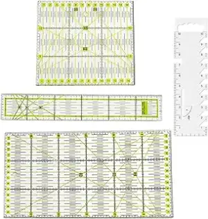 4 Stück Nählineal Set, Patchwork Lineal, Schneiderlineal, Handmaß Zum Nähen, Qui