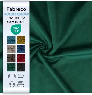 Samtstoff Meterware KRONTOS (100 x 145 cm) - Polsterstoff Möbelstoff Meterware –