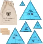 Premium-Set mit transparenten 60-Grad-Dreiecks- und Halbdreieck-Quiltvorlagen in praktischer Stof...