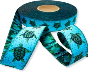 Webband Schildkröte in türkis - 3,00 EUR/m - 1m - Eigenproduktion - 25 mm - extr