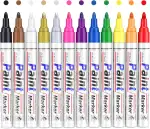 Lackstifte Permanent Marker Wasserfeste Stifte: 12 Farben Lack Stifte und Lackstifte zum Zeichnen auf Stein, Metall, Kunststoff, Tassen, Holz, Keramik, und Reifen, Lackmarker