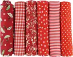 UOOOM 6 Stueck 50 x 50cm Stoffpakete Patchwork Stoffe Baumwolle tuch DIY Handgefertigte Nähen Quilten Stoff Baumwollgewebe Verschiedene Designs (Rote)