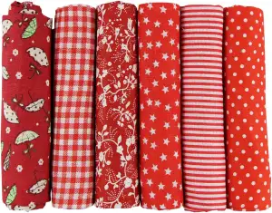 UOOOM 6 Stueck 50 x 50cm Stoffpakete Patchwork Stoffe Baumwolle tuch DIY Handgef