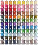 Simthread Polyester Maschinen Stickgarn 108 Farben, 800 Yards Schnappen Spulen, für professionelles Stickdesign