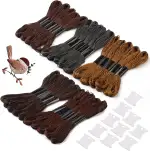 Benlay 25 Stränge Stickgarn set, Braunes Embroidery Thread Mit 12 Garnspulen, Stickgarn Zum Weben Von Armbändern Oder garn Für freundschaftsbänder Oder Stickprojekte