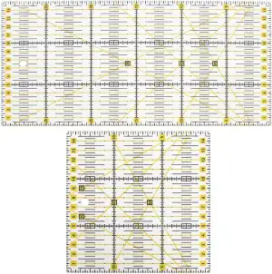 ASelected 2er-Set Patchwork-Lineal, 15 x 15cm/15 x 30cm Acryl Quilten Lineal mit