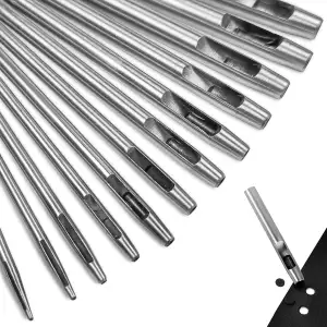 12er Stanzwerkzeug Set, Locheisen Satz für Leder, Uhrenarmband, Dichtung Gürtel,