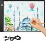 AUAUY Leuchtplatte Light Pad A4 (335 * 235mm) Leuchttisch Einstellbare Helligkeit, Leuchttisch fü...