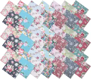 42er Set Stoffreste Zum Nähen Patchwork Stoffe Paket Vintage Baumwollquadrate Vorgefertigte Quadr...