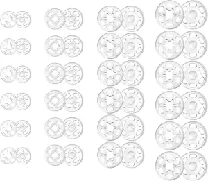 120 Paare Transparent Kunststoff Druckknöpfe zum AnnäHen, Kunststoffnäh Druckknö