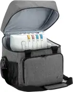 Luxja Overlock Tasche für Overlock Maschinen, Overlocktasche für Aufbewahrung Overlock-Nähmaschinen, Coverlocktasche für Transport Overlockmaschine und Zubehör, 33CM x 30,5CM x 34CM, Grau