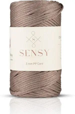 Sensy Premium 3 mm 120 Meter Polyester-Seil, Polypropylen-Kordel, Makramee-Seil,
