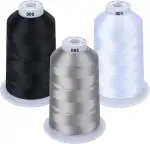 Simthread Maschinenstickgarn 5000M Spulen Set Polyester Stickgarn Klassische Farben - Weiß Schwar...