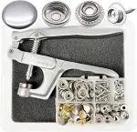 Druckknöpfe mit Druckknöpfe, 60set Druckknopf Set mit Zange 15mm Metall Druckknöpfe und Bolzen Se...
