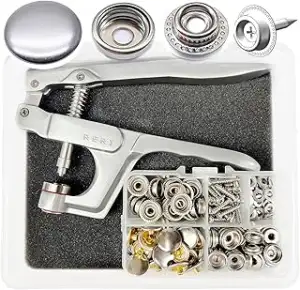 Druckknöpfe mit Druckknöpfe, 60set Druckknopf Set mit Zange 15mm Metall Druckknö