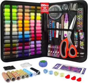 Nähset für Erwachsene, 50 Farbe Faden Kit, 295PCS Professionelle Nähbarungen, En